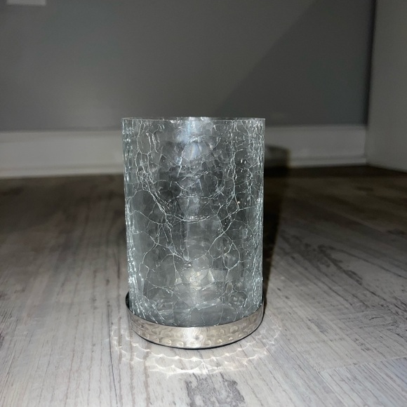 Glass with Metal Bottom Makeup Brush Holder - Picture 1 of 3